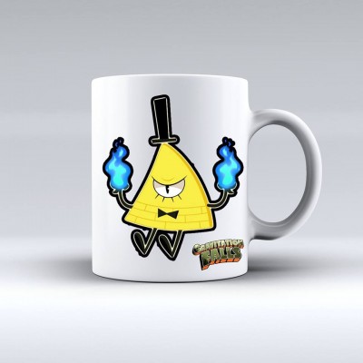 Бяла керамична чаша GRAVITY FALLS - illuminati 2